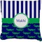 Alligators & Stripes Faux-Linen Throw Pillow 20" (Personalized)