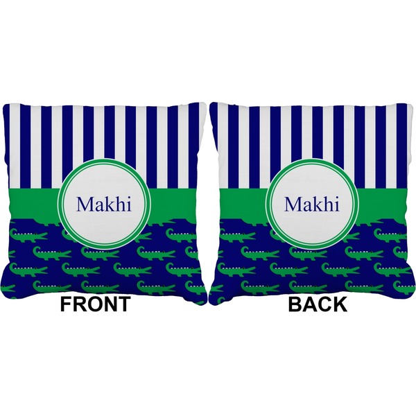 Alligators & Stripes Burlap Pillow Approval