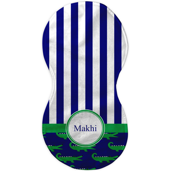 Alligators & Stripes Burp Peanut Shaped Flat