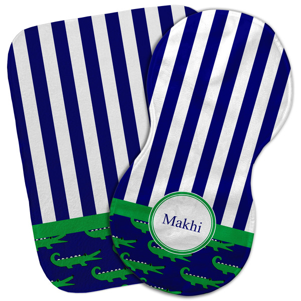 Custom Alligators & Stripes Burp Cloth (Personalized)