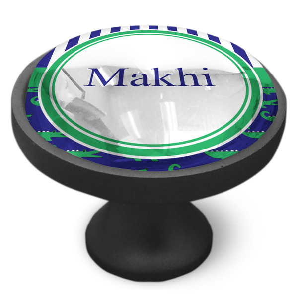 Alligators & Stripes Cabinet Knob - Black - Side