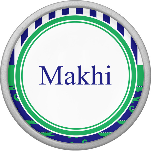 Alligators & Stripes Cabinet Knob - Nickel - Front