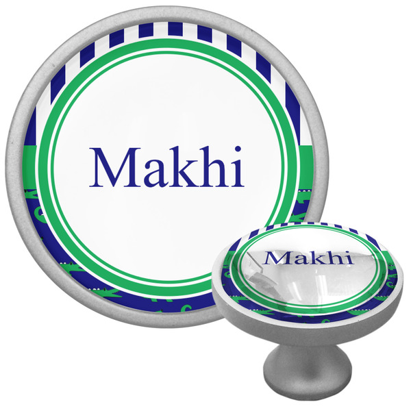 Custom Alligators & Stripes Cabinet Knob (Silver) (Personalized)