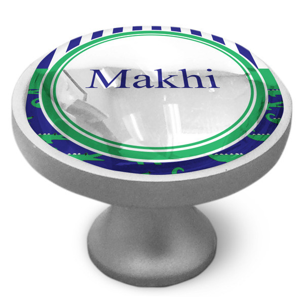 Alligators & Stripes Cabinet Knob - Nickel - Side