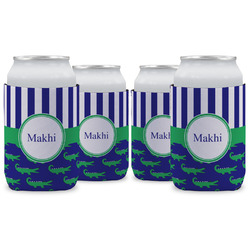 Alligators & Stripes Can Cooler (12 oz) - Set of 4 w/ Name or Text