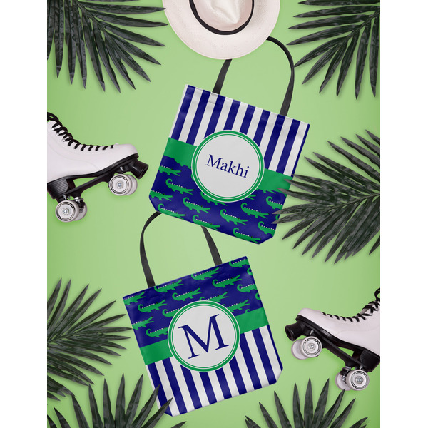 Alligators & Stripes Canvas Tote Lifestyle Front and Back