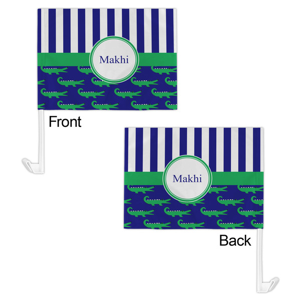 Alligators & Stripes Car Flag - 11" x 8" - Front & Back View