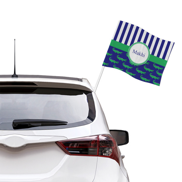 Alligators & Stripes Car Flag - Large - LIFESTYLE