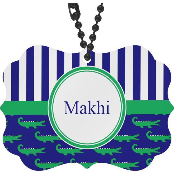 Custom Alligators & Stripes Rear View Mirror Decor (Personalized)