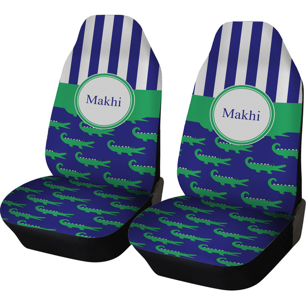 Custom Alligators & Stripes Car Seat Covers (Set of Two) (Personalized)