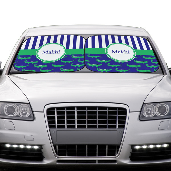 Alligators & Stripes Car Sun Shades - IN CONTEXT