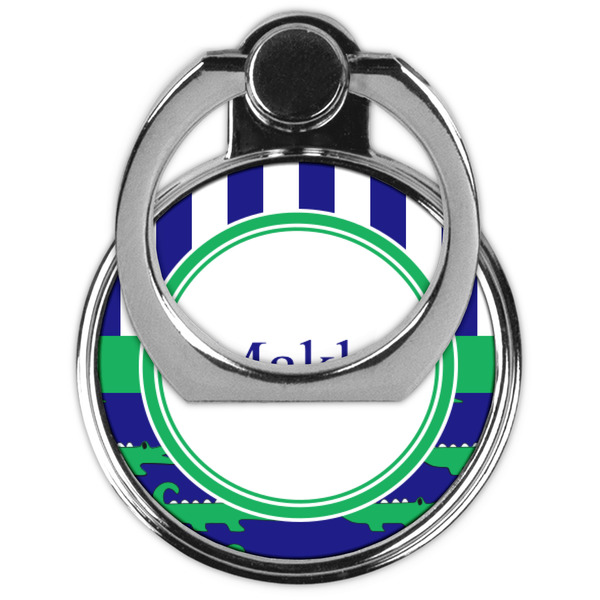 Alligators & Stripes Cell Phone Ring Stand & Holder - Front (Collapsed)