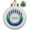 Alligators & Stripes Ceramic Christmas Ornament - Xmas Tree (Front View)
