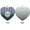 Alligators & Stripes Ceramic Flat Ornament - Heart Front & Back (APPROVAL)