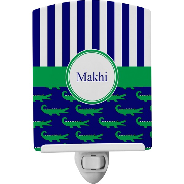 Custom Alligators & Stripes Ceramic Night Light (Personalized)