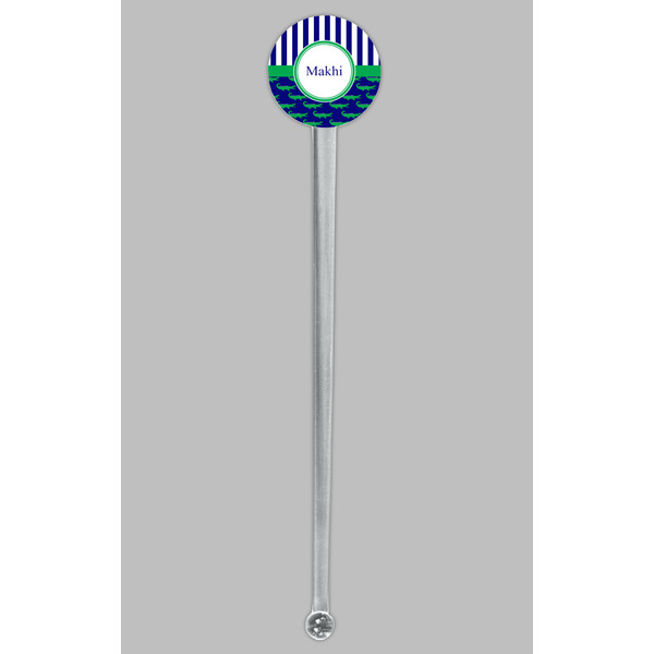 Alligators & Stripes Clear Plastic 7" Stir Stick - Round - Single Stick