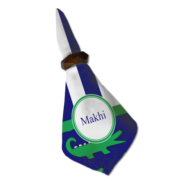 Alligators & Stripes Cloth Napkins - Personalized Dinner (Folded in Ring) (MAIN)