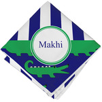 Alligators & Stripes Cloth Cocktail Napkin - Single w/ Name or Text