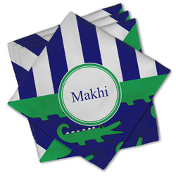 Alligators & Stripes Cloth Cocktail Napkins - Set of 4 w/ Name or Text