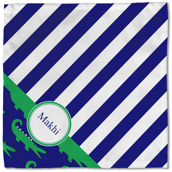 Alligators & Stripes Cloth Napkins - Personalized Lunch (Single Full Open)