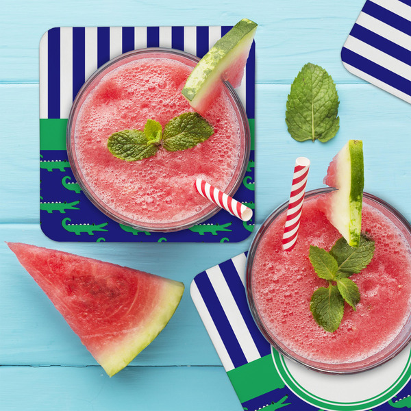 Alligators & Stripes Coaster Set - LIFESTYLE