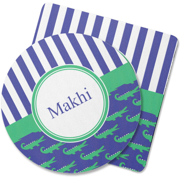 Custom Alligators & Stripes Rubber Backed Coaster (Personalized)