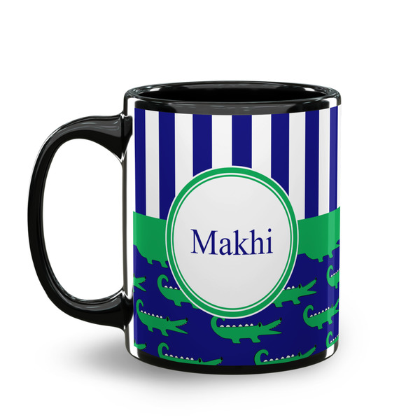 Alligators & Stripes Coffee Mug - 11 oz - Black