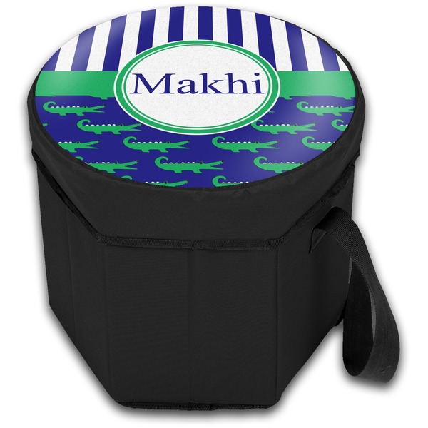 Alligators & Stripes Collapsible Personalized Cooler & Seat (Closed)