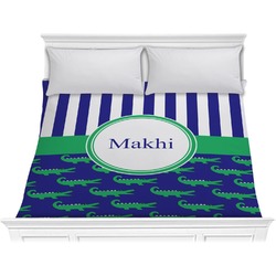 Alligators & Stripes Comforter - King (Personalized)