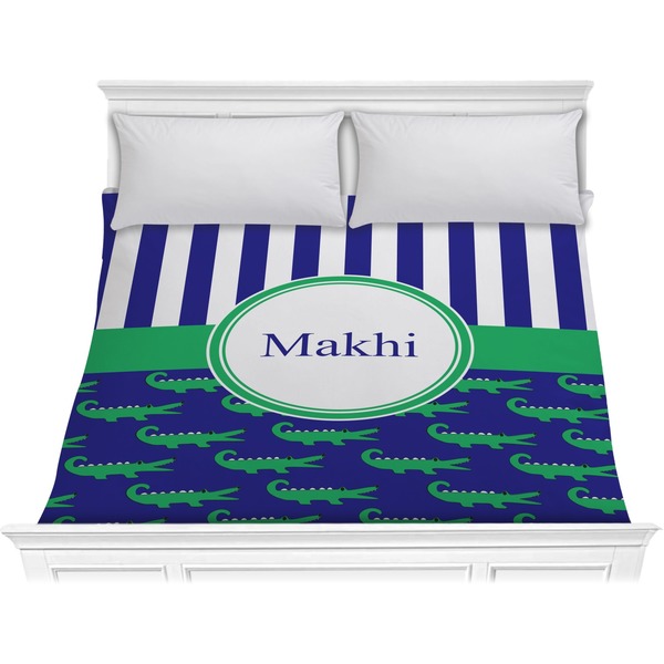 Custom Alligators & Stripes Comforter - King (Personalized)