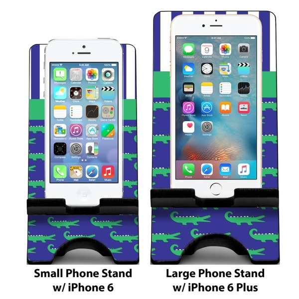 Alligators & Stripes Compare Phone Stand Sizes - with iPhones