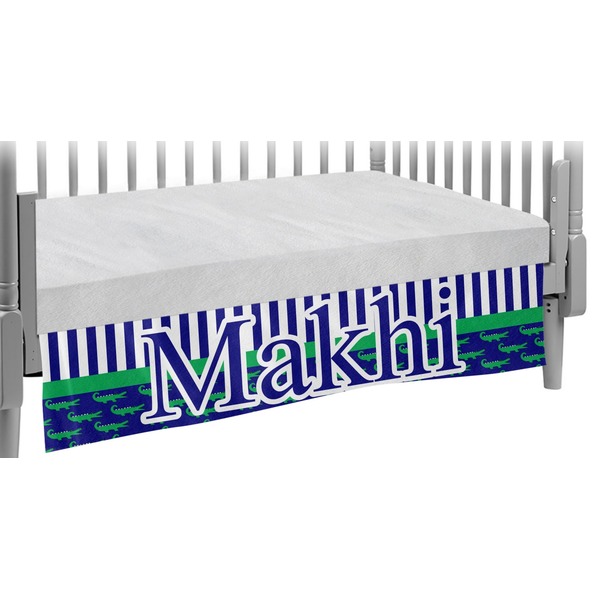 Custom Alligators & Stripes Crib Skirt (Personalized)
