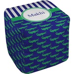Alligators & Stripes Cube Pouf Ottoman - 18" (Personalized)