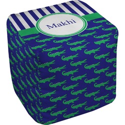 Alligators & Stripes Cube Pouf Ottoman (Personalized)
