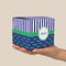 Alligators & Stripes Cube Favor Gift Box - On Hand - Scale View