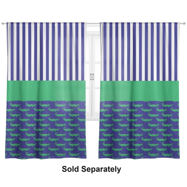 Custom Alligators & Stripes Curtain Panel - Custom Size
