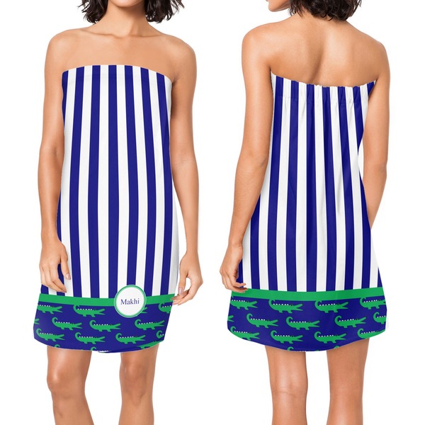 Alligators & Stripes Custom Bath Wrap - Front & Back View