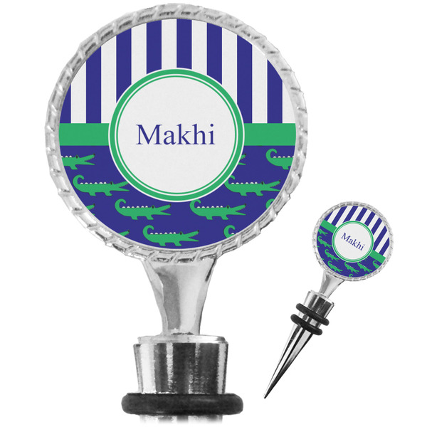 Custom Alligators & Stripes Wine Bottle Stopper (Personalized)