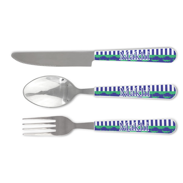 Custom Alligators & Stripes Cutlery Set (Personalized)