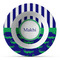 Alligators & Stripes Plastic Bowl - Microwave Safe - Composite Polymer (Personalized)