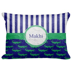Alligators & Stripes Decorative Baby Pillowcase - 16"x12" (Personalized)
