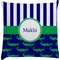 Alligators & Stripes Decorative Pillow Case (Personalized)