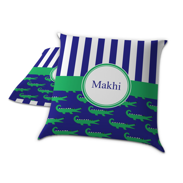 Alligators & Stripes Decorative Pillow Case - TWO