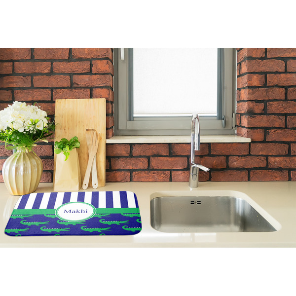 Alligators & Stripes Dish Drying Mat - LIFESTYLE 2