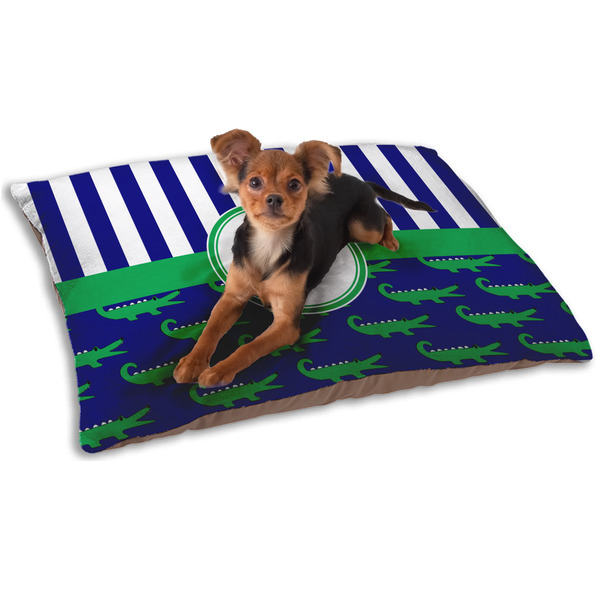 Custom Alligators & Stripes Dog Bed - Small w/ Name or Text