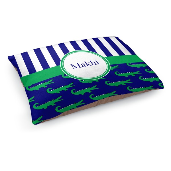 Custom Alligators & Stripes Dog Bed - Medium w/ Name or Text