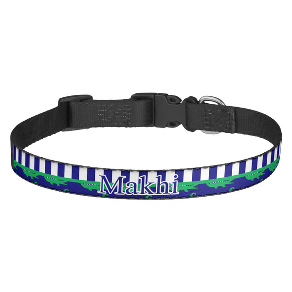 Custom Alligators & Stripes Dog Collar - Medium (Personalized)