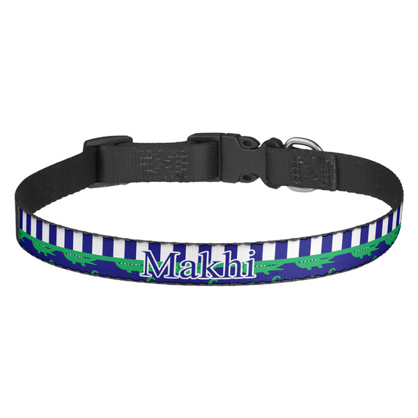 Custom Alligators & Stripes Dog Collar (Personalized)