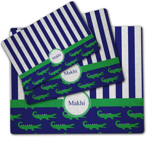 Alligators & Stripes Dog Food Mat - MAIN (sm, med, lrg)