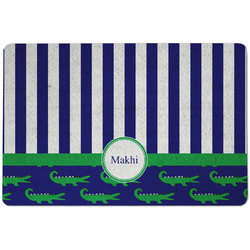 Alligators & Stripes Dog Food Mat w/ Name or Text